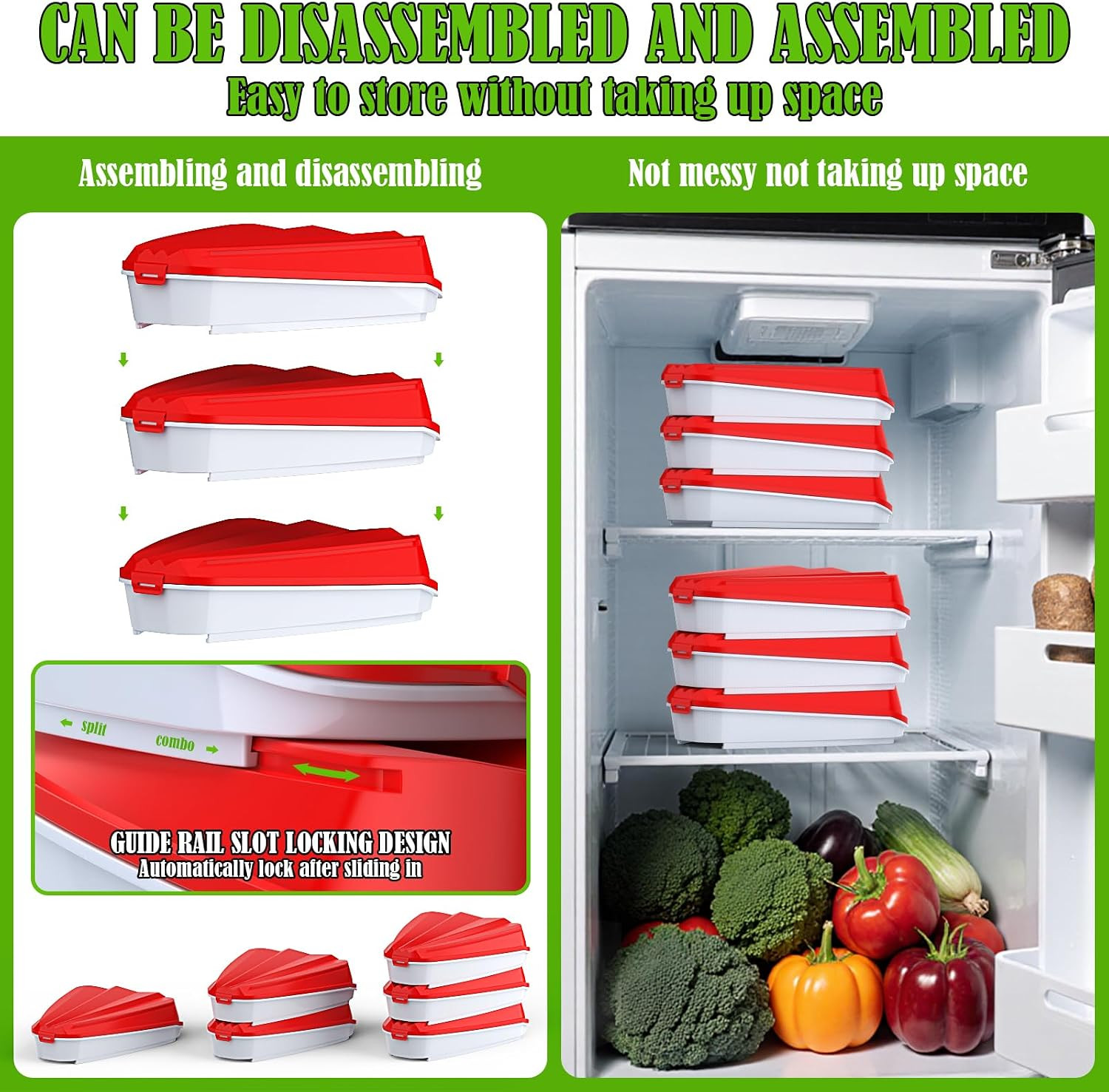 Expandable Pizza Storage Container Set with Lids for Leftovers and Organization