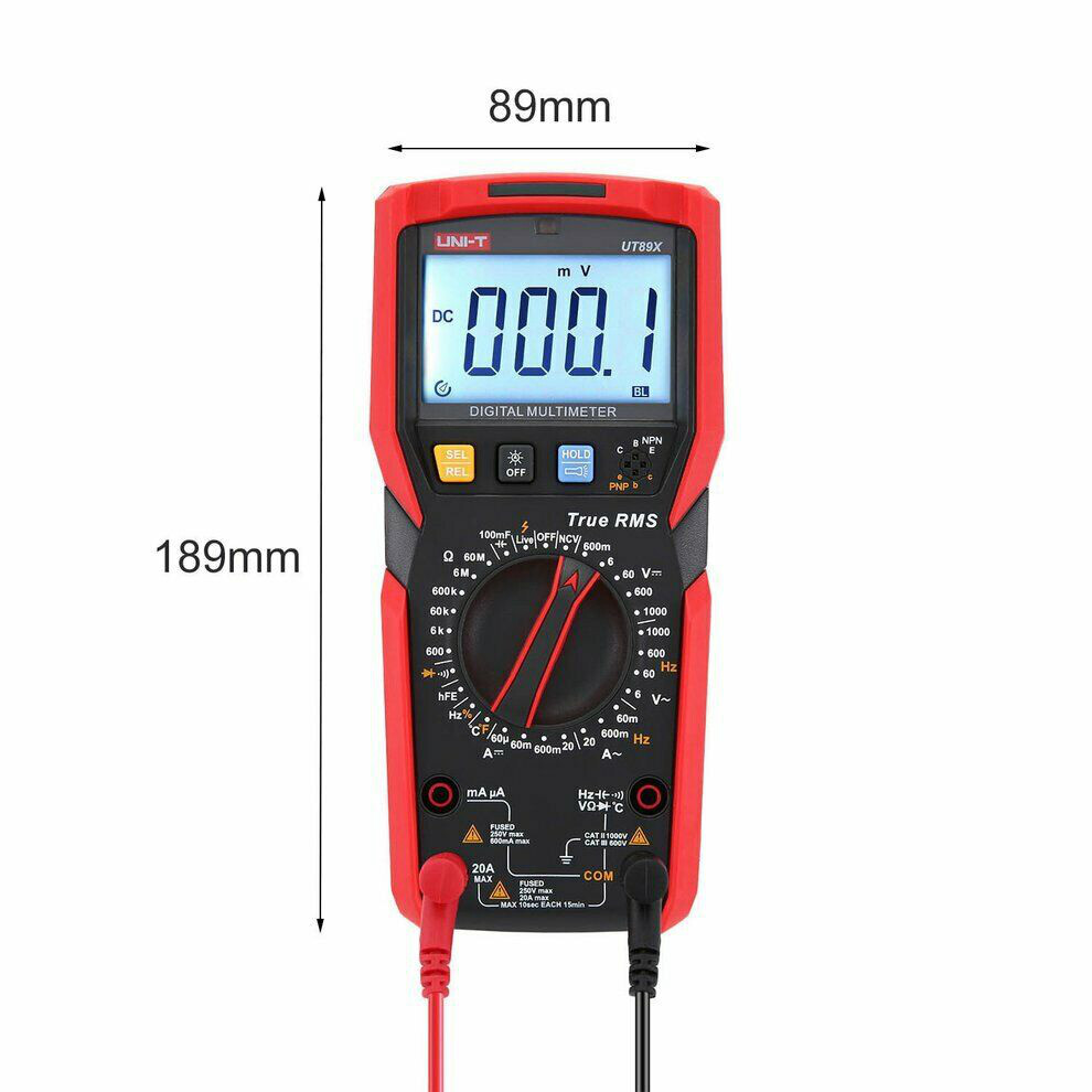 UNI-T TRMS Digital Multimeter AC DC Voltmeter Ammeter Ohmmeter Temp Cap NCV Test