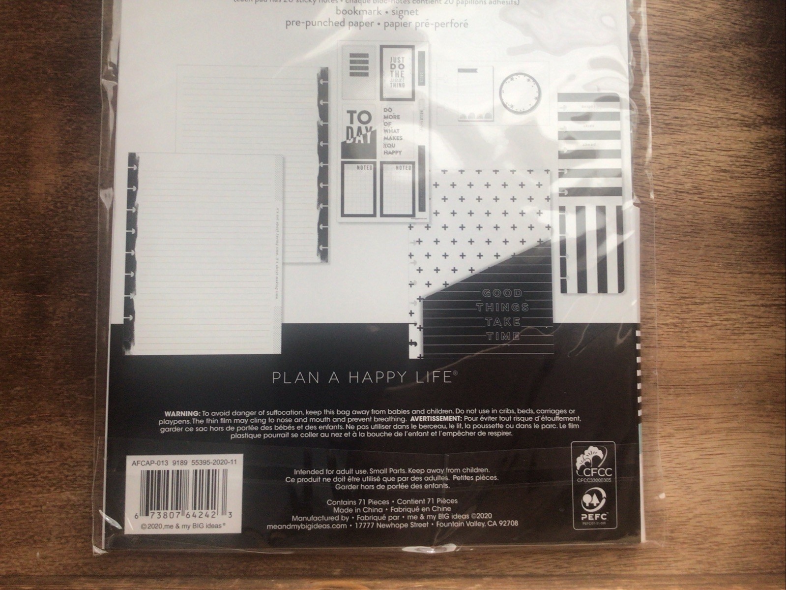 The Happy Planner – Black & White Classic Accessory Pack – 71pcs – Brand New