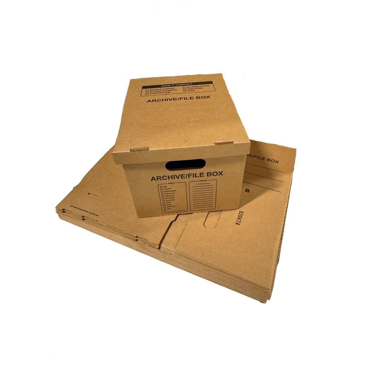 50 – Pack 15x12x10 Small Standard File Storage Moving Box with Lid Letter…