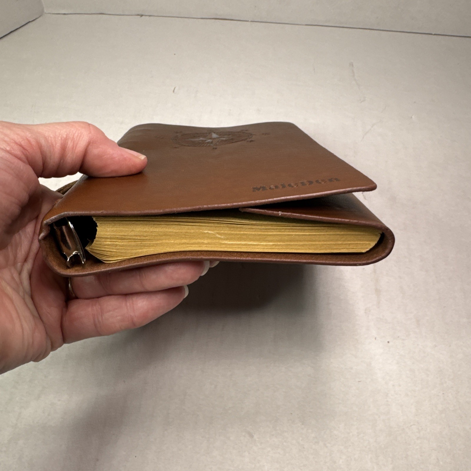 Maleden Nautical PU Leather Journal Refillable 6 ring Compact Binder Craft Paper
