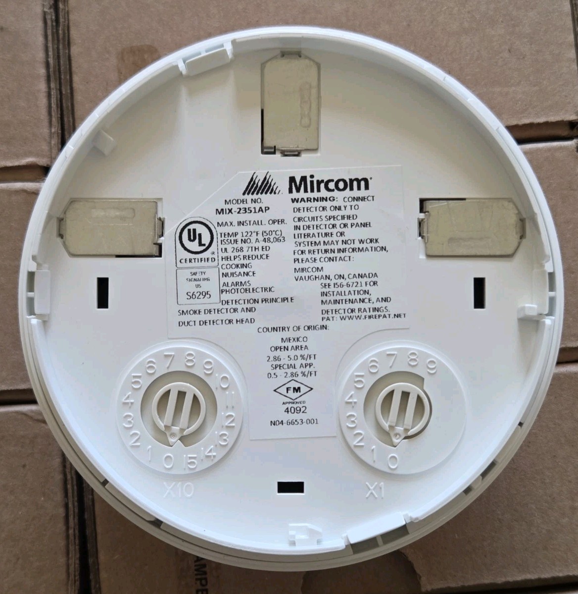 MIRCOM MIX-2351AP ADVANCED PROTOCOL PHOTOELECTRIC SMOKE DETECTOR – NEW 60 AVAIL.