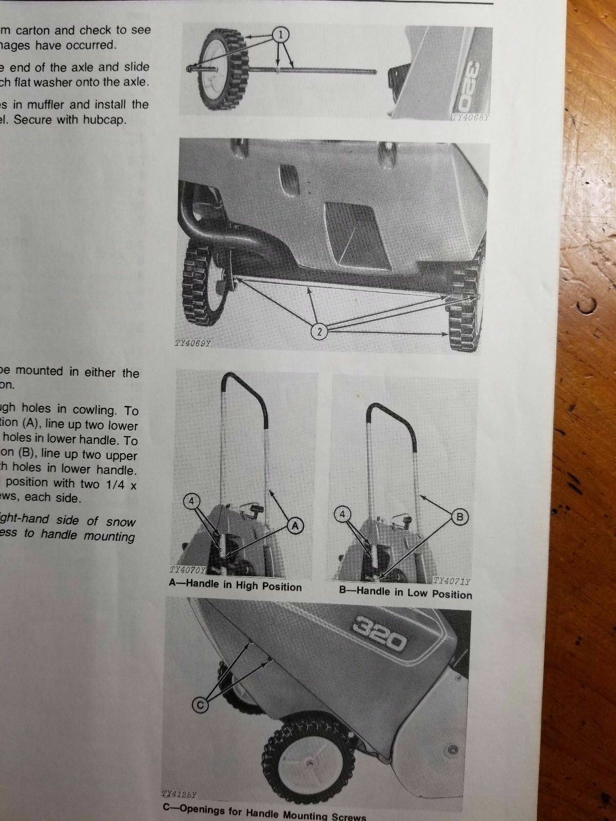 John Deere 320 Snow Thrower S/N -44999 Owner Operator’s Manual OM-TY3896 C9 3/79