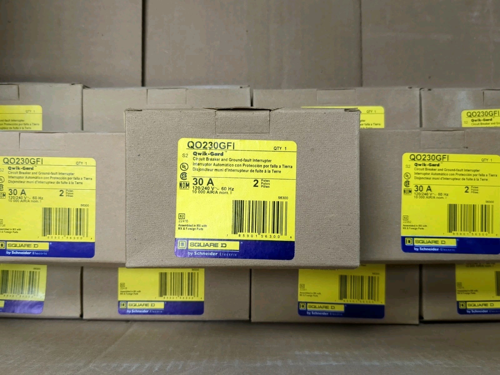 NIB Square D QO230GFI 30 Amp GFCI Breaker 2 Pole 120 240V QO Plug On Ground