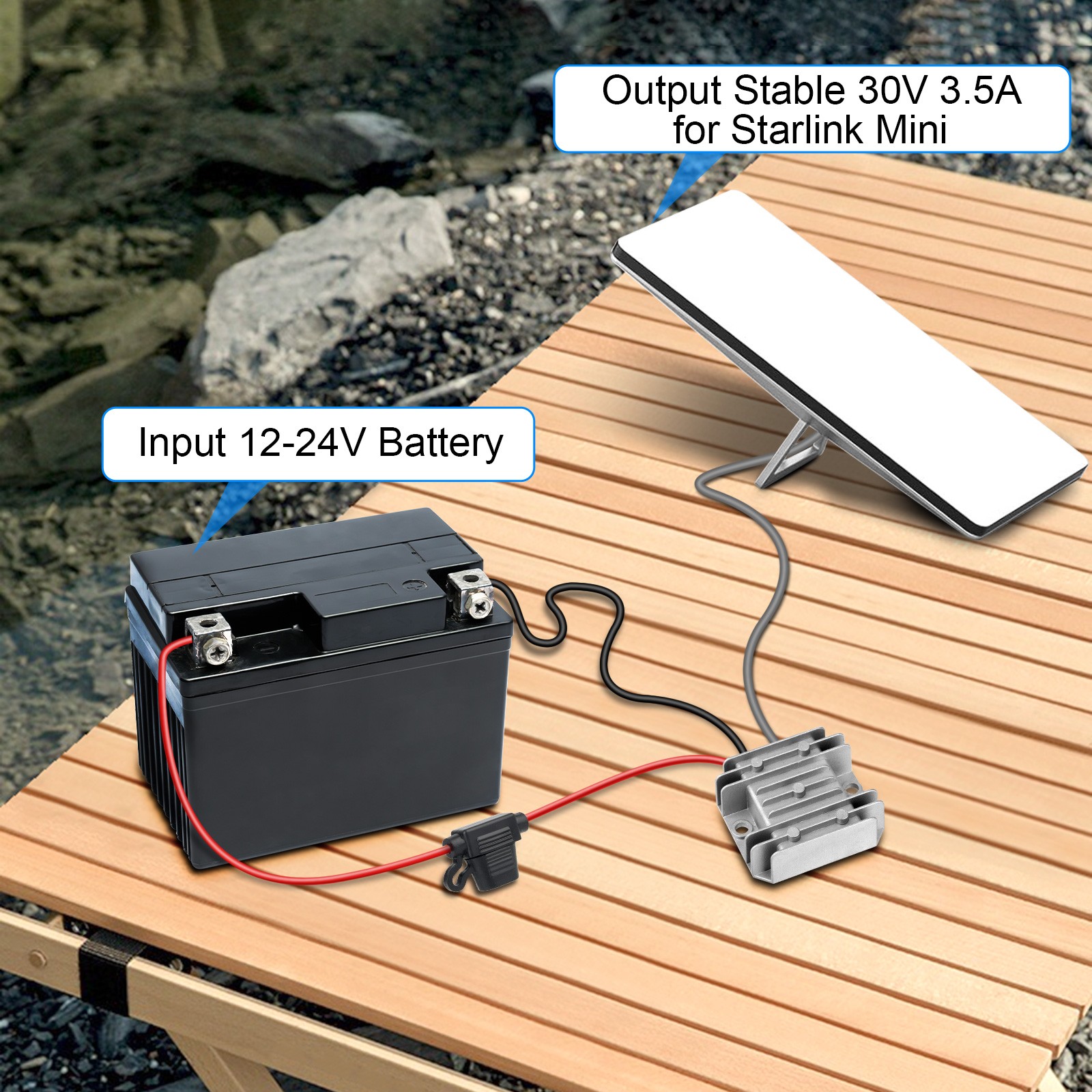 12V/24V to 30V 3.5A DC Step Up Converter for Starlink Mini Power Supply Boost RV