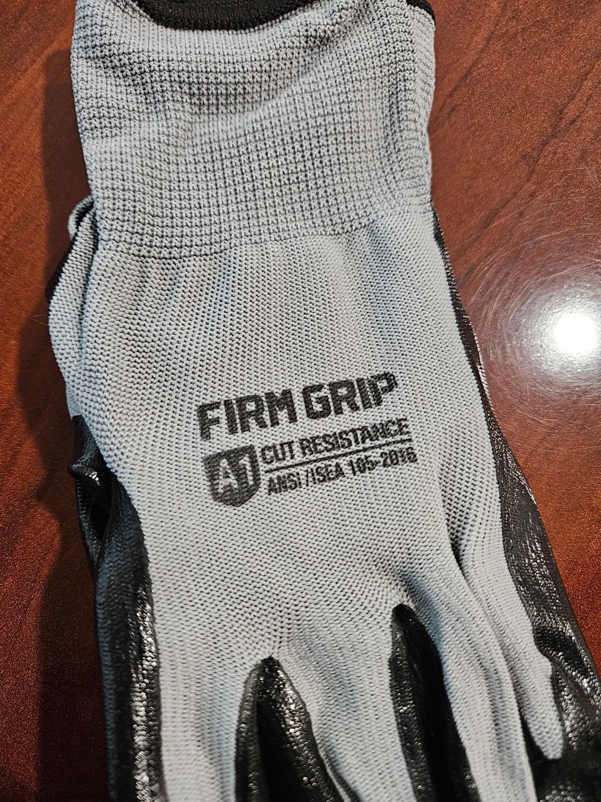 1 Pair Firm Grip Large Nitrile Coated Latex Free Work Gloves A1 Cut Resistance