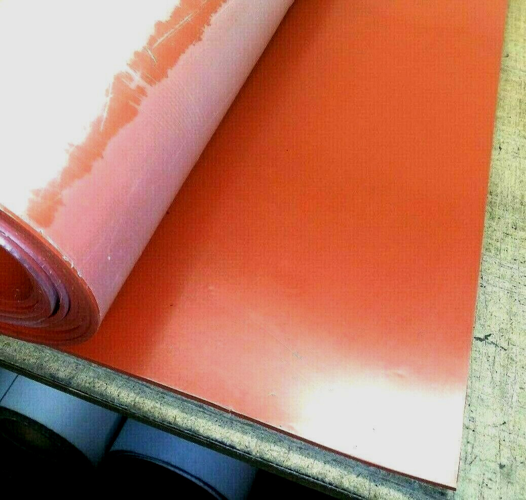 Silicone Rubber Sheet Solid US Hi-Temp Red 1/8”Thick x 12″ x 12″ Sq Ft 60D