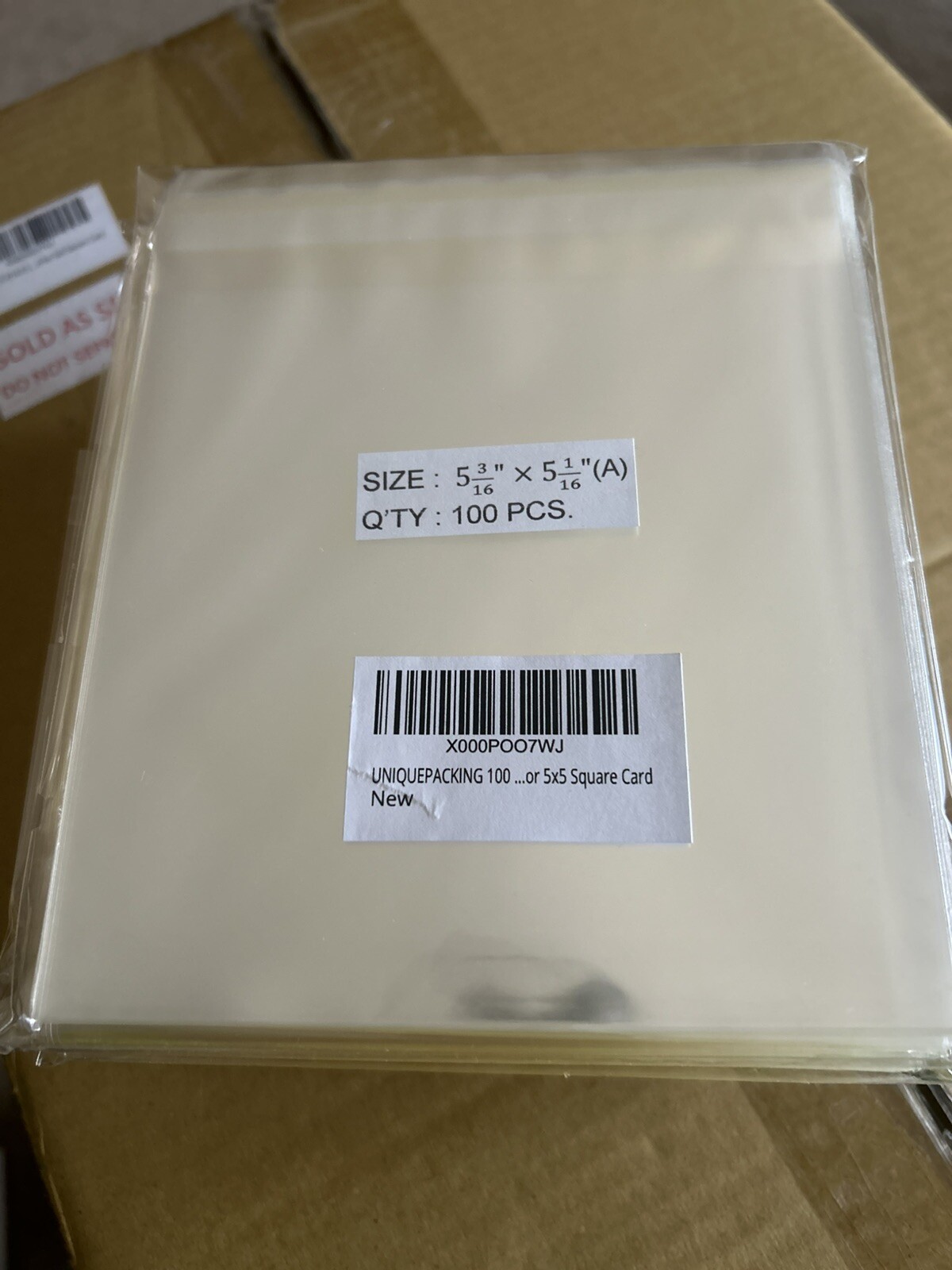 (1000) Uniquepacking 5 3/16″ x 5 1/16″ Clear Resealable Cellophane Bags 1.2 mil