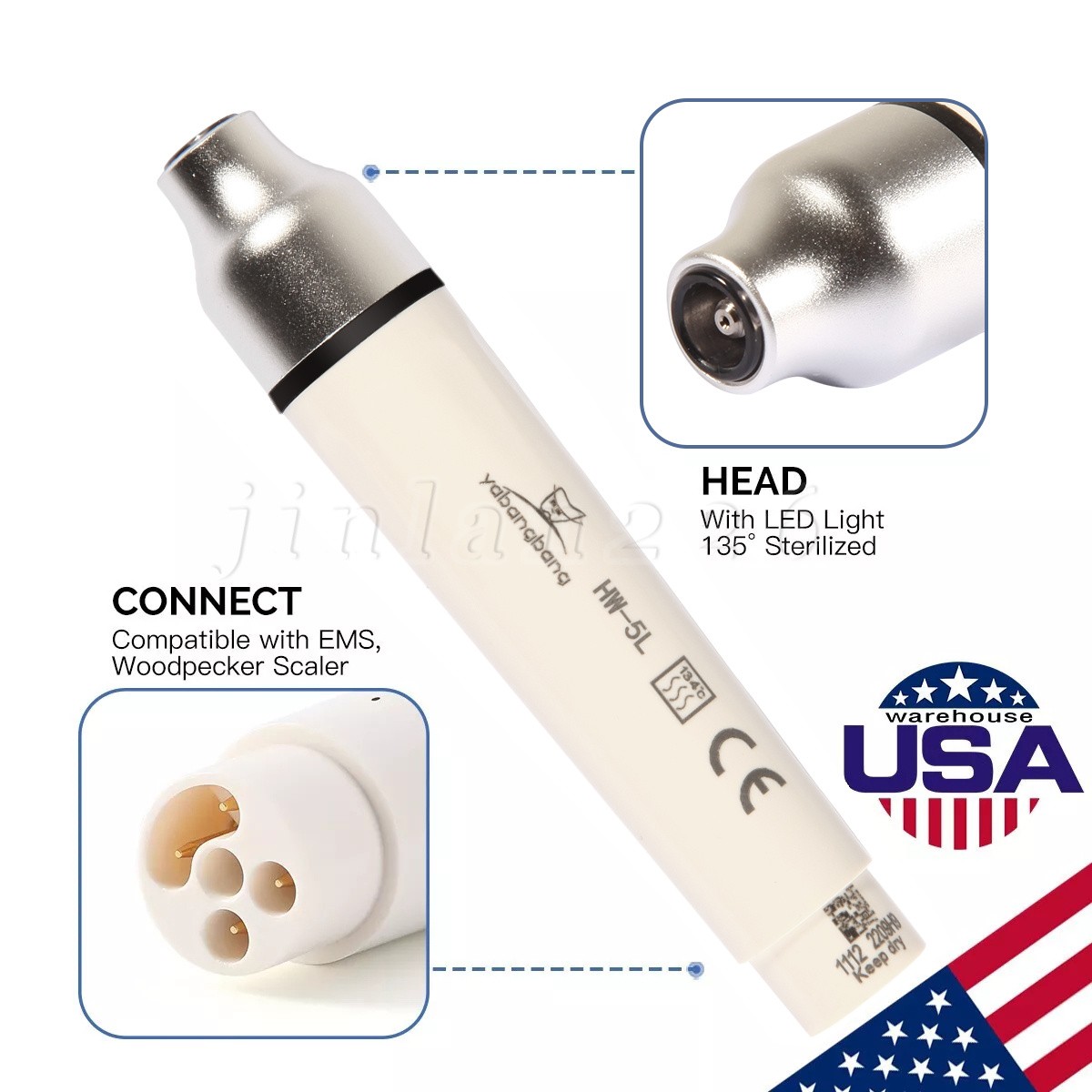 Yabang HW-5L Dental Ultrasonic Scaler Detachable Handpiece with LED Light US