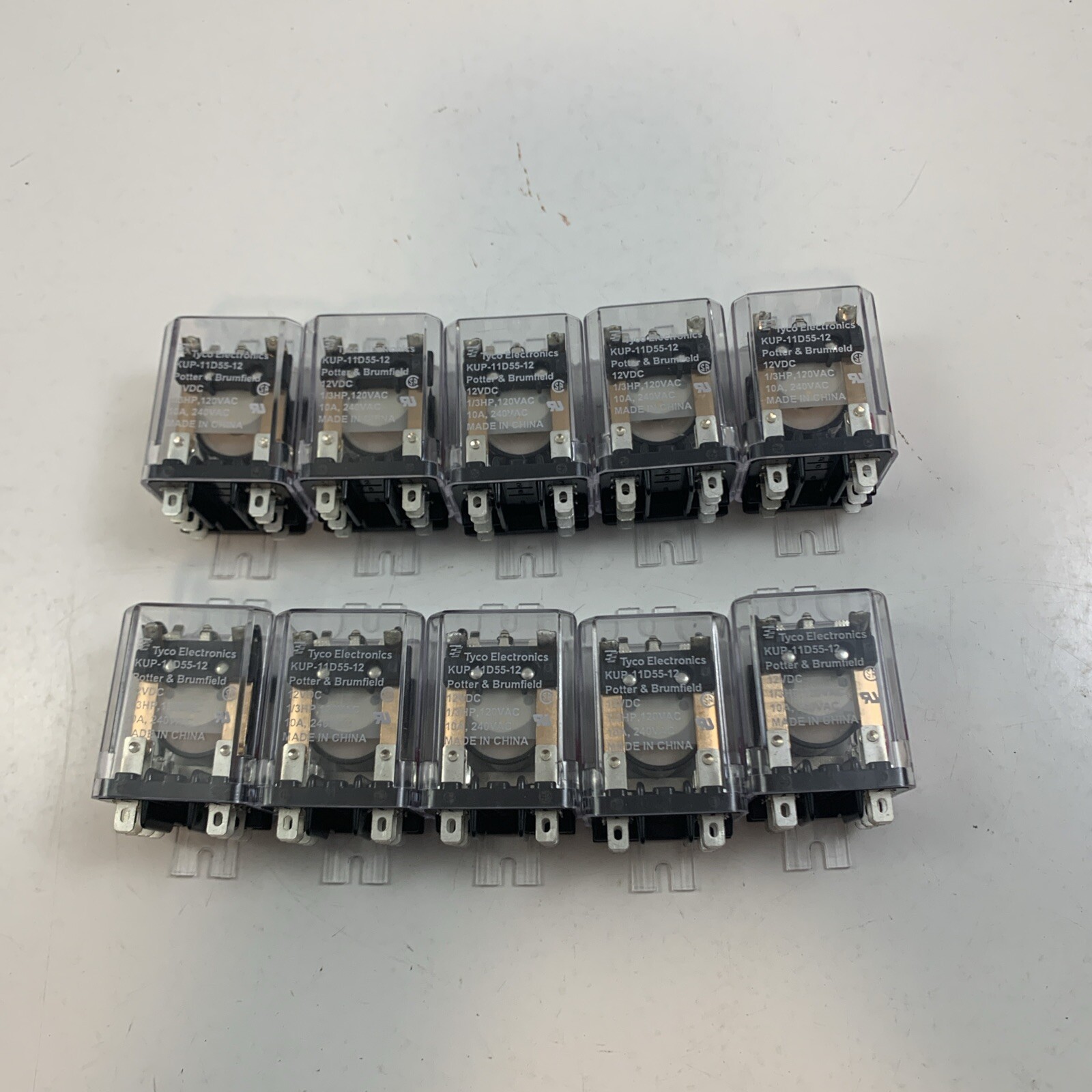 Potter & Brumfield Relay KUP-11D55-12 12VDC 1/3 HP 120VAC 10A 240VAC 10PCS#1025A