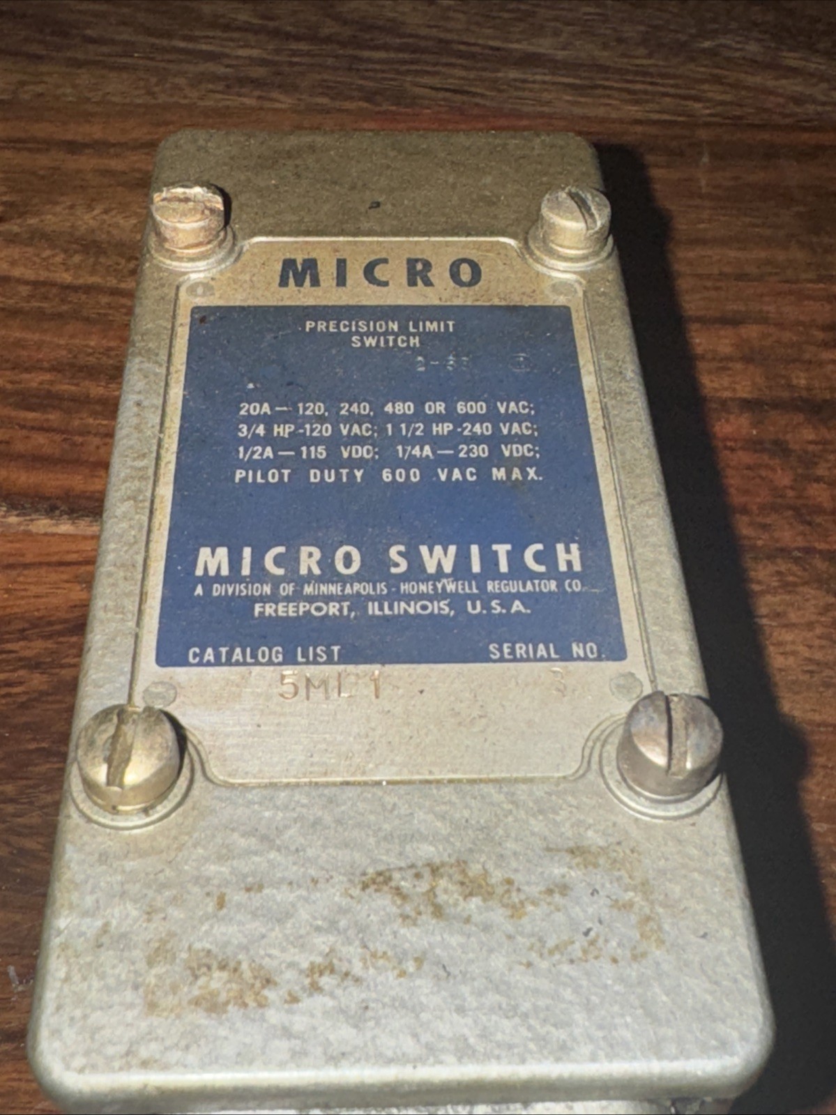 HONEYWELL MICROSWITCH 5ML1 PRECISION LIMIT SWITCH, Used, LO1