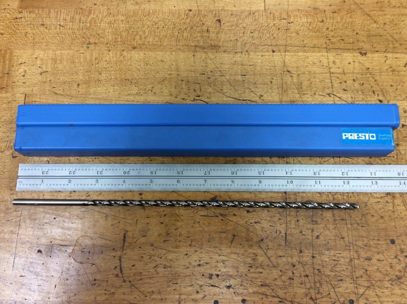 PRESTO EXTRA LENGTH DRILL 15/64″ (.2344) X 315mm (12.4), 1 PC, NEW, MADE IN U.K.