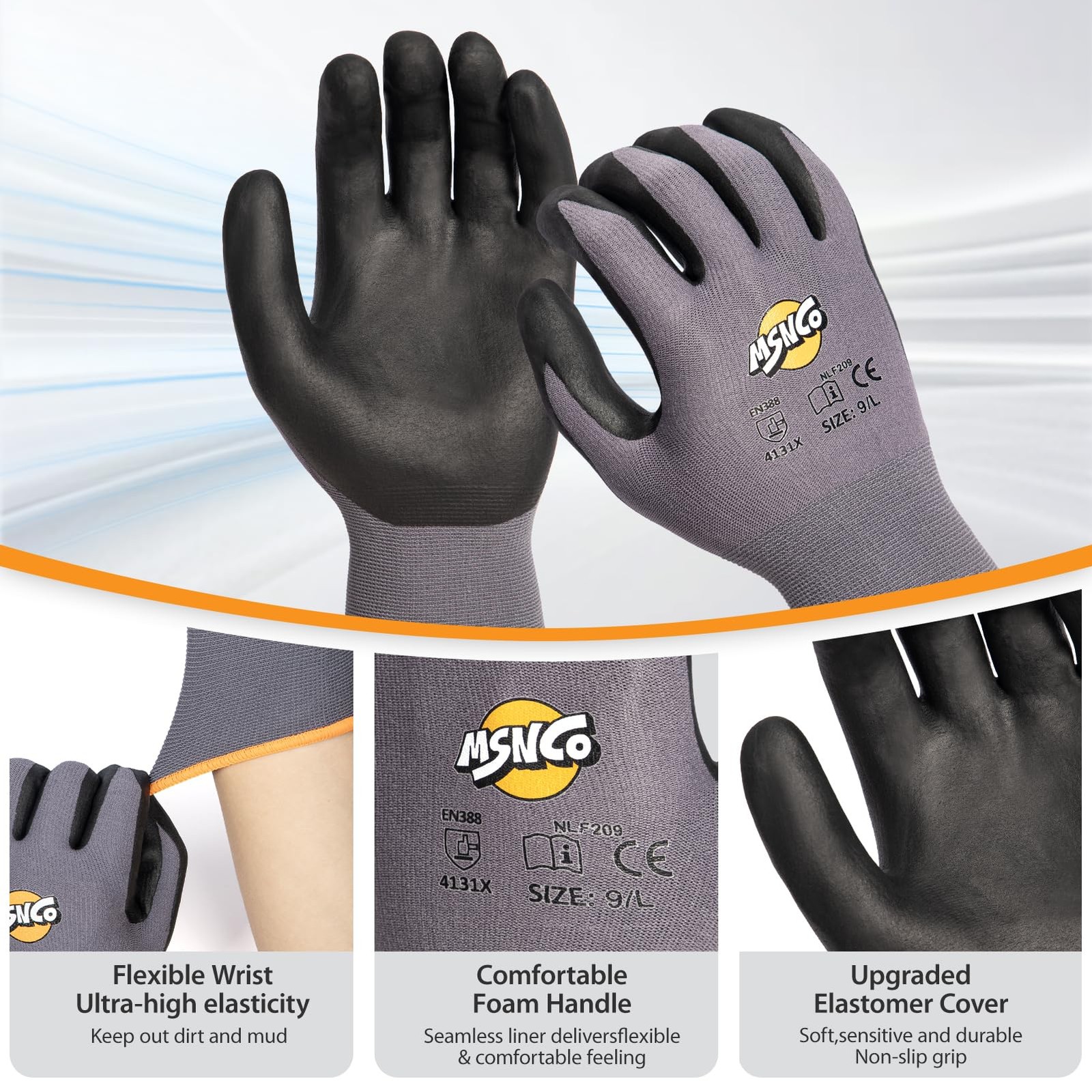 Safety Work Gloves 6/12 Pairs Micro Foam Nitrile Coated Endurance Seamless Kn…