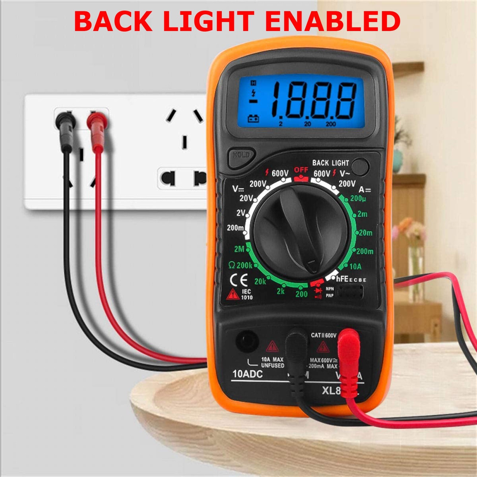 Digital Multimeter AC DC Voltmeter Ammeter Ohmmeter Volt Tester Meter XL830L