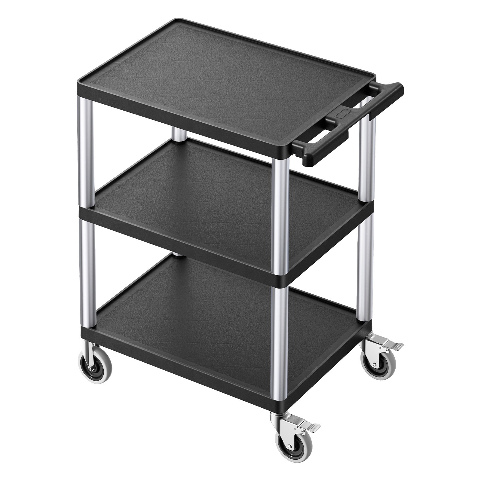 Uimoso 3-Tier Rolling Utility Cart, 300 lbs Capacity,27.6 x 18.1 in Service Cart