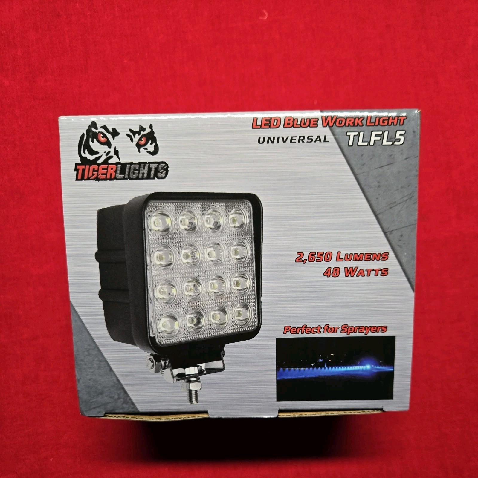 LED Blue Work Light 12 24 Volts 2650 Lumen Rating Off-Road Light TLFL5 48 Watts