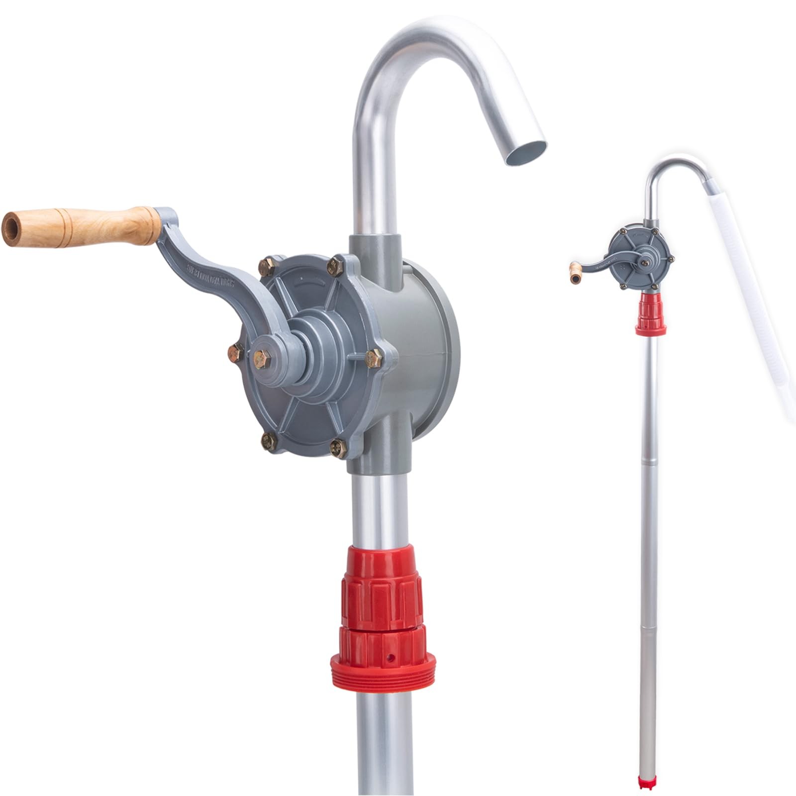 GDDGHS 55 Gallon Drum Pump, Barrel Pump 55 Gallon, Aluminum Rotary Red