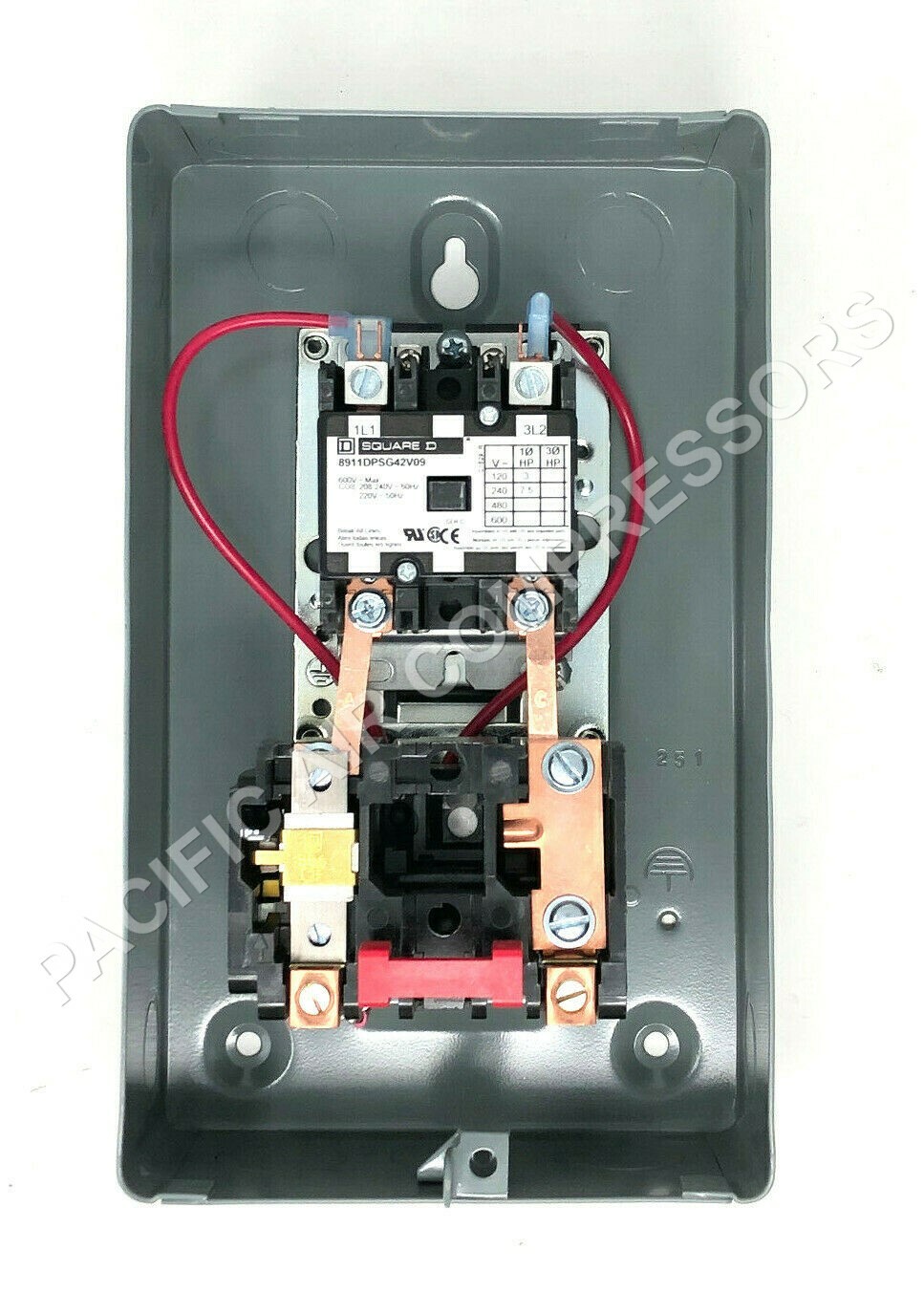 SQUARE D MAG STARTER & PRESSURE SWITCH 175 PSI 5HP SINGLE PHASE 208 / 240 VOLT