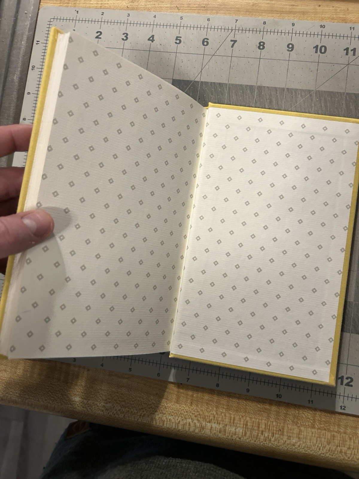 Vtg ScribeMate Lined Journal 5.5 x 8.5″ Yellow Fabric DUCK Preppy Office SHIPS