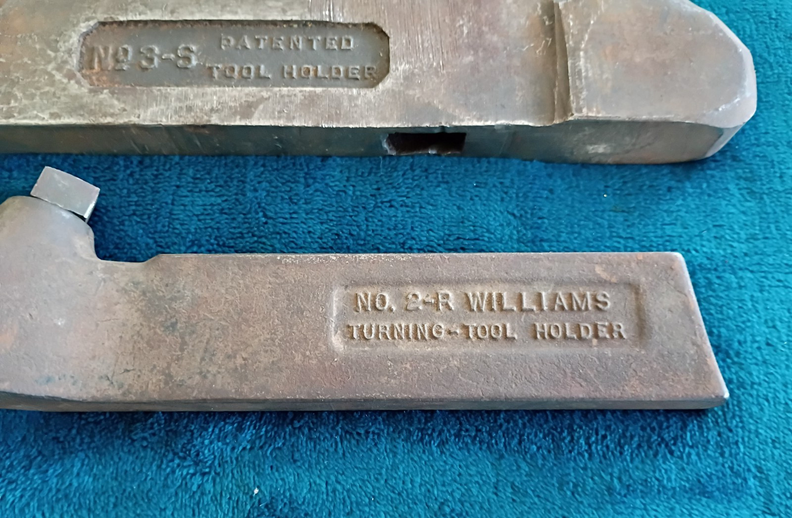 WILLIAMS No. 2-R TOOL HOLDER for ENGINE LATHE and 3-S Tool Holder Unknow Brand.