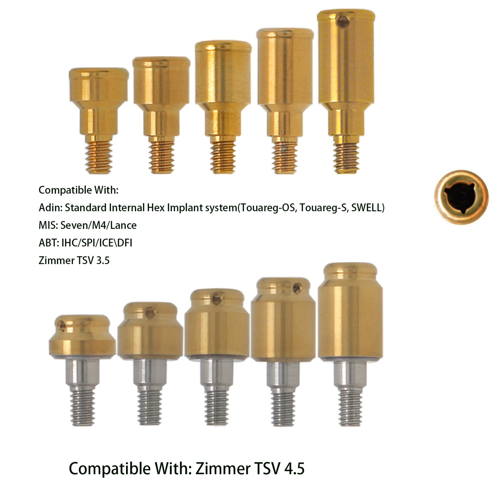 US Locator Abutment for Zimmer Tapered Screw Vent 3.5/4.5 Internal Hex Implants