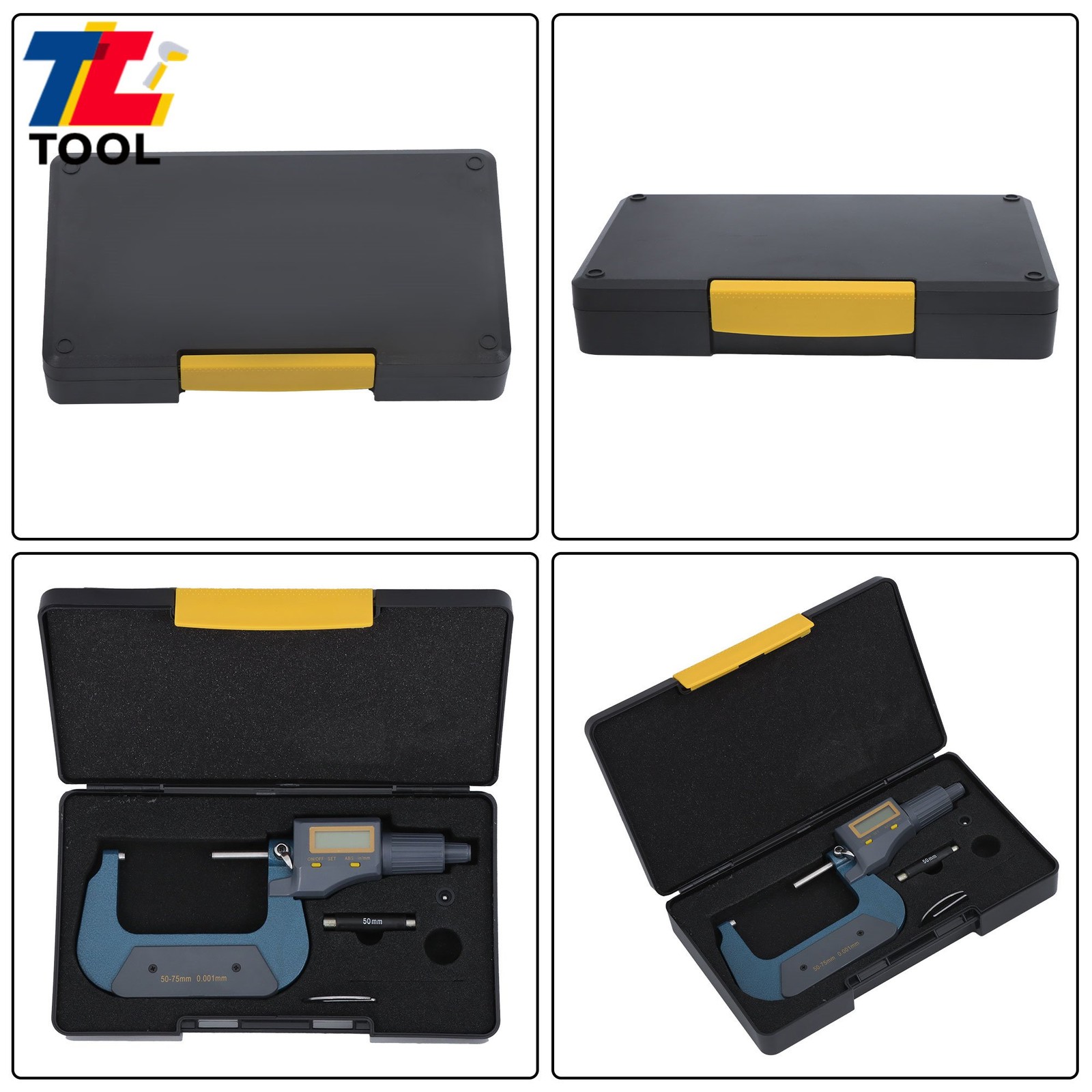 Large LCD Display 2-3″ 0.00005″ Digital Outside Micrometer Carbide Tip 50-75mm