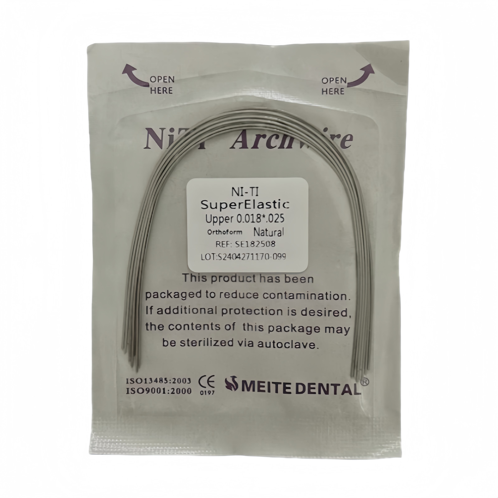 Dental Orthodontic Arch Wire Super Elastic Niti Round Rectangular Natural Form