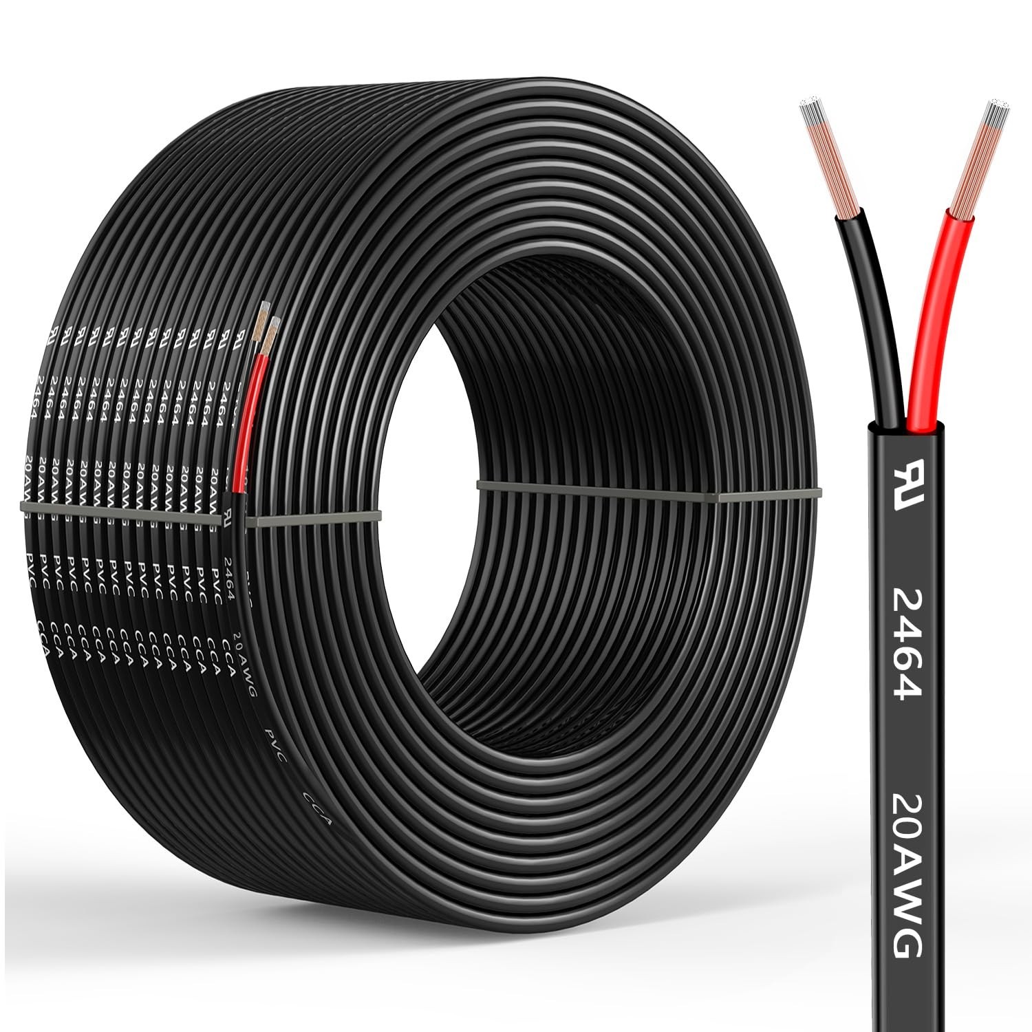 18 Gauge 2 Conductors 30FT Electrical Wire, Flexible Low Voltage PVC Copper