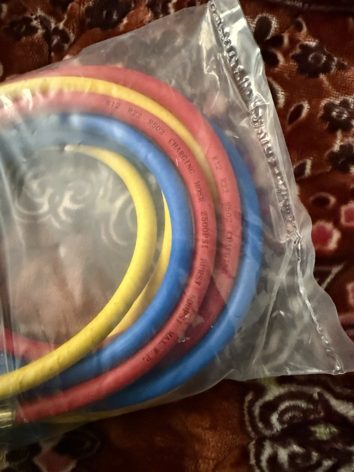 YELLOW JACKET Charging/Vacuum Hose Set 3pc 60in 1/4in 500psi R12/R22/R502