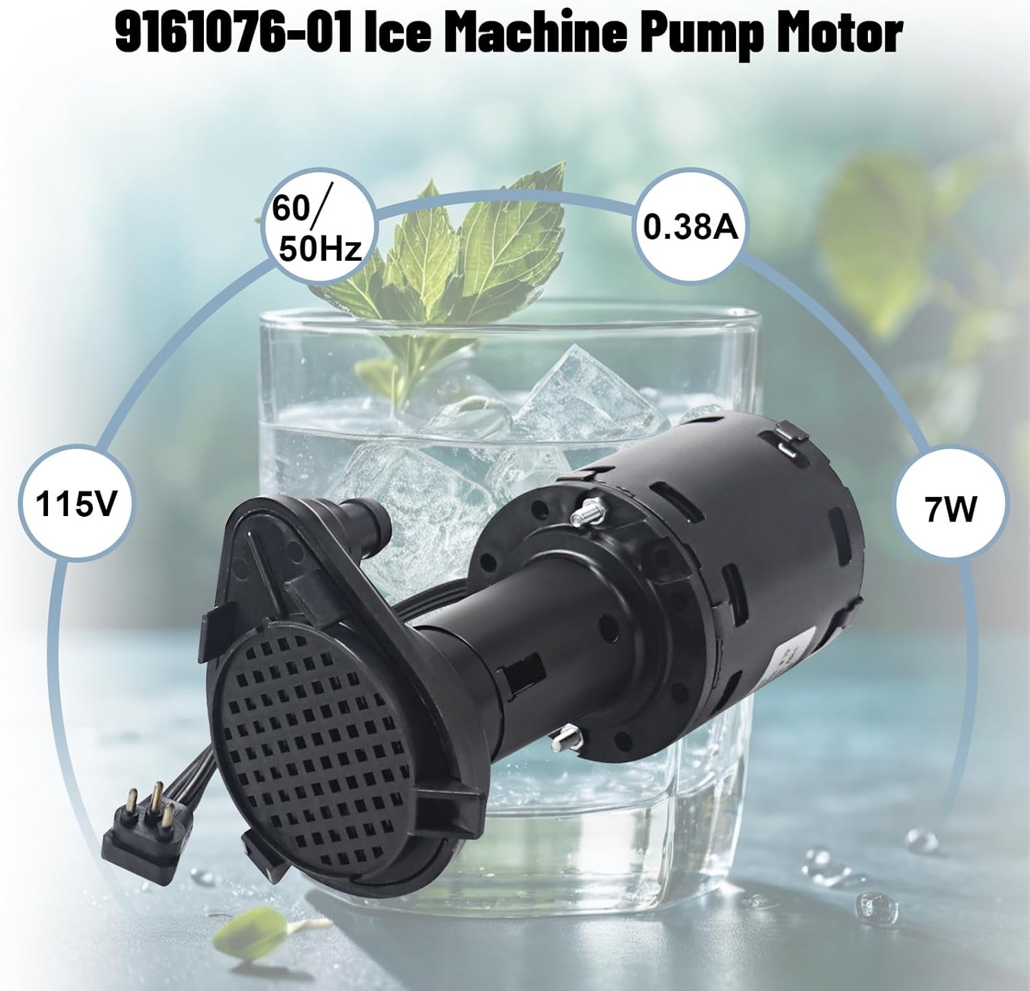 9161076-01 Water Pump Replacement 115V Ice Machine Pump Motor Compatible with
