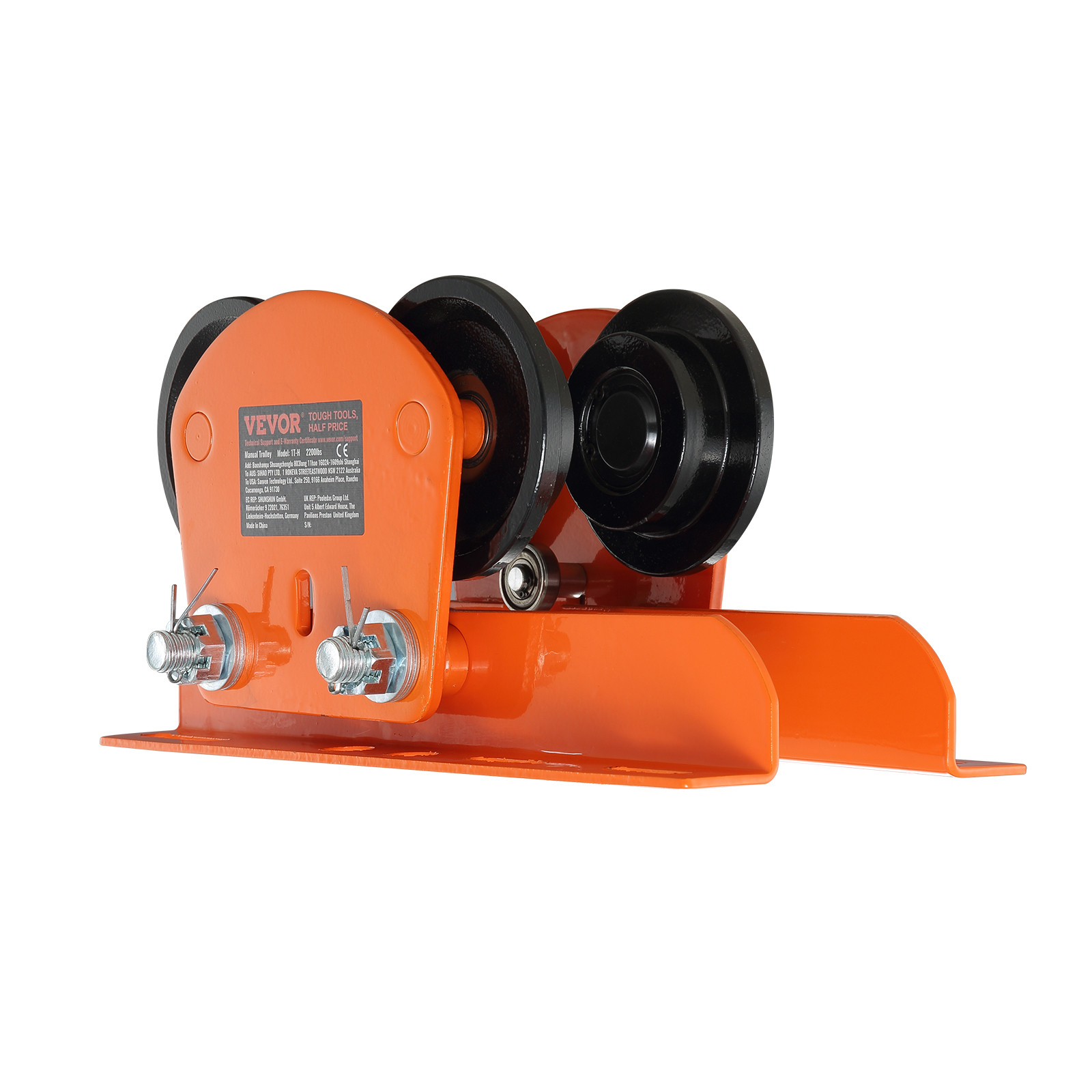 VEVOR Electric Hoist Manual Trolley 1100 lbs/0.5T 2.36″-4.72″ I-Beam Adjustable