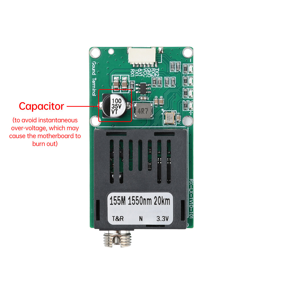 TTL Optical Transceiver Module TTL to Fiber Module FC RX/TX/AV/VCC/GND for Drone