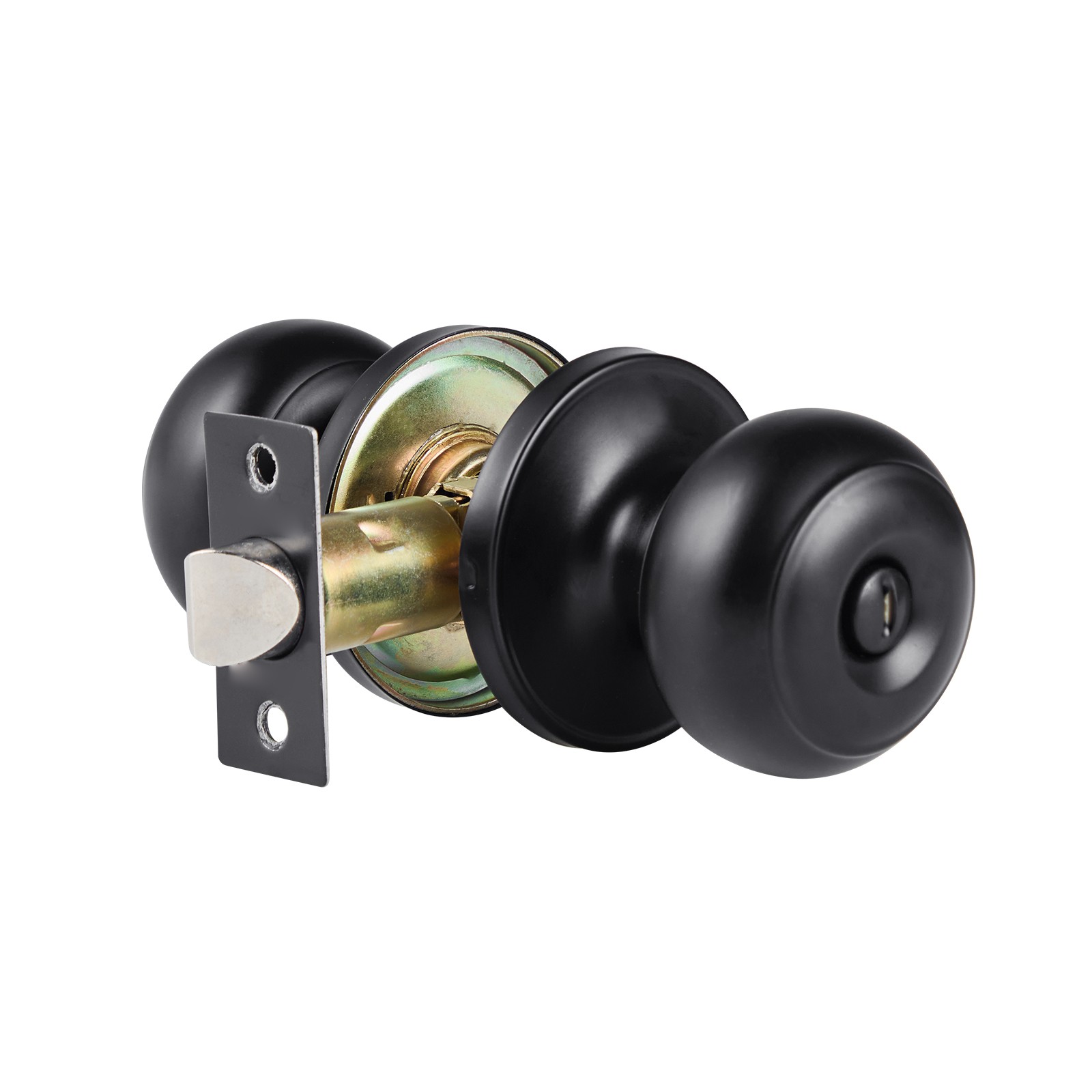 Uimoso Matte Black Interior Door Knobs for Bedroom and Bathroom, 6-Pack, Keyless