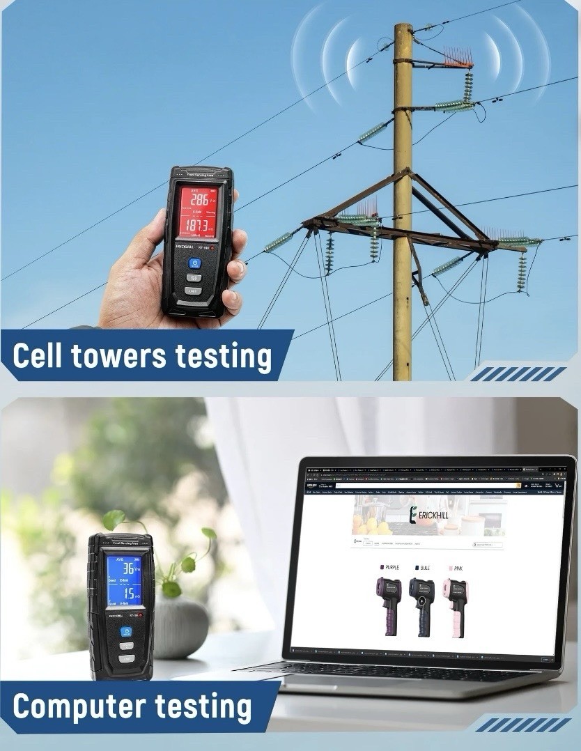 RT-100 EMF Meter Triple Axis Electric & Magnetic Field 4uT/40mG