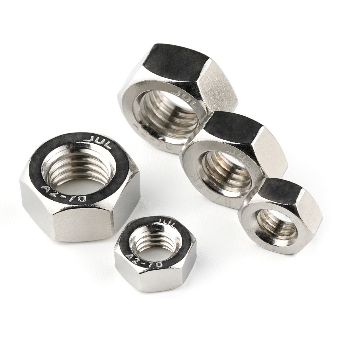 M1.0 M1.2 M1.4 to M64 Hex Full Nuts DIN 934 A2 & A4 Stainless Steel Hexagon Nuts