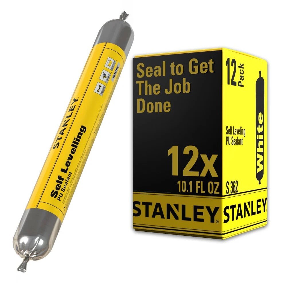 Stanley Self Leveling Polyurethane Sealant Sausage – White, 20.3oz 12 Pack