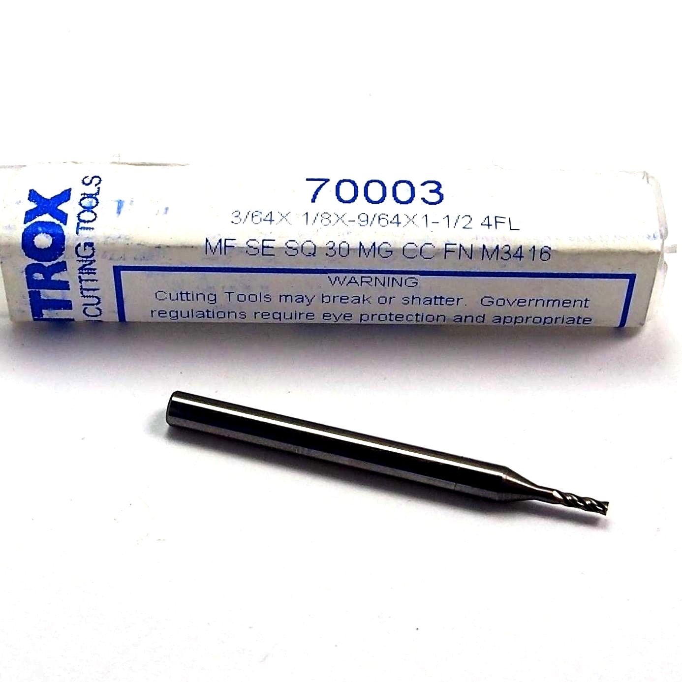 Controx Square End Mill 3/64″ 4FL 1/8″ x 9-64″ x 1-1/2″ 70003
