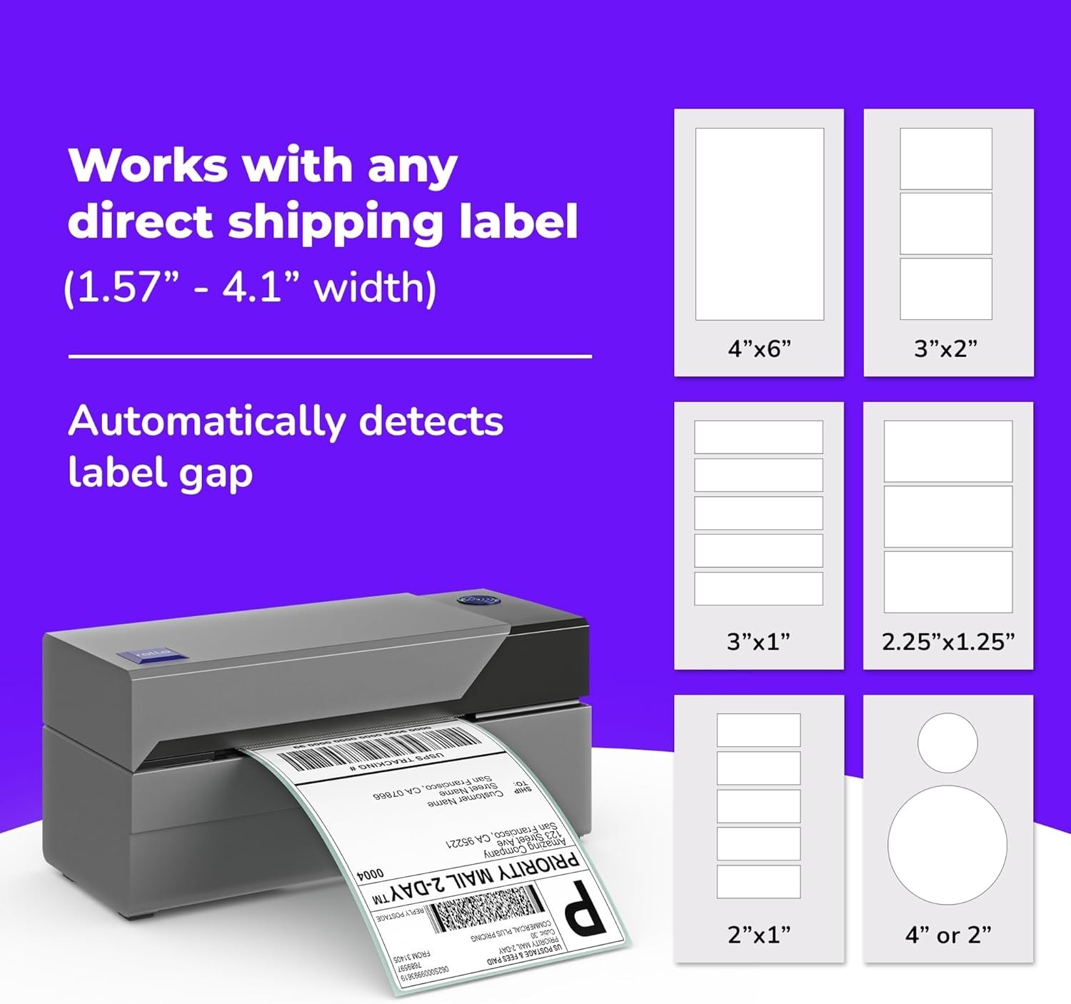Rollo USB Shipping Label Printer – Commercial Grade 4×6 Thermal Label Printer…