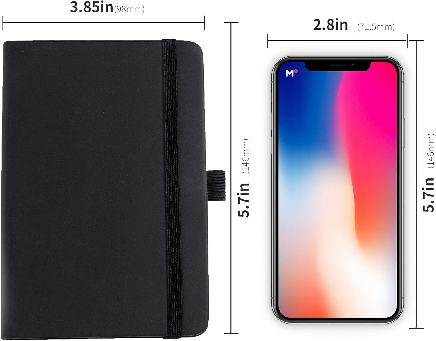 2Pack Pocket Notebook Small Notebook Journal Notebook 4 Inches X 5.7 Inches 200