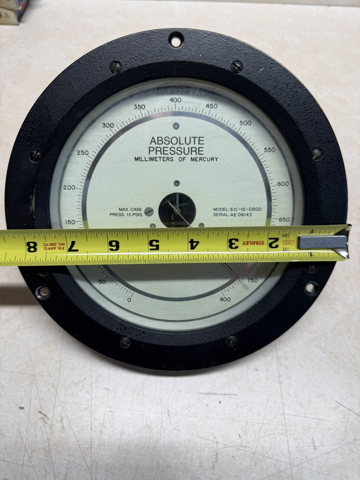 Vintage Penwalt Wallace & Tiernan 61C-1D-0800 Absolute Pressure Gauge!!S1