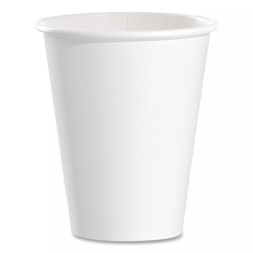 Dart 378W‑2050 Solo 8 oz White Poly-Coated Paper Hot Cup 1,000/Case