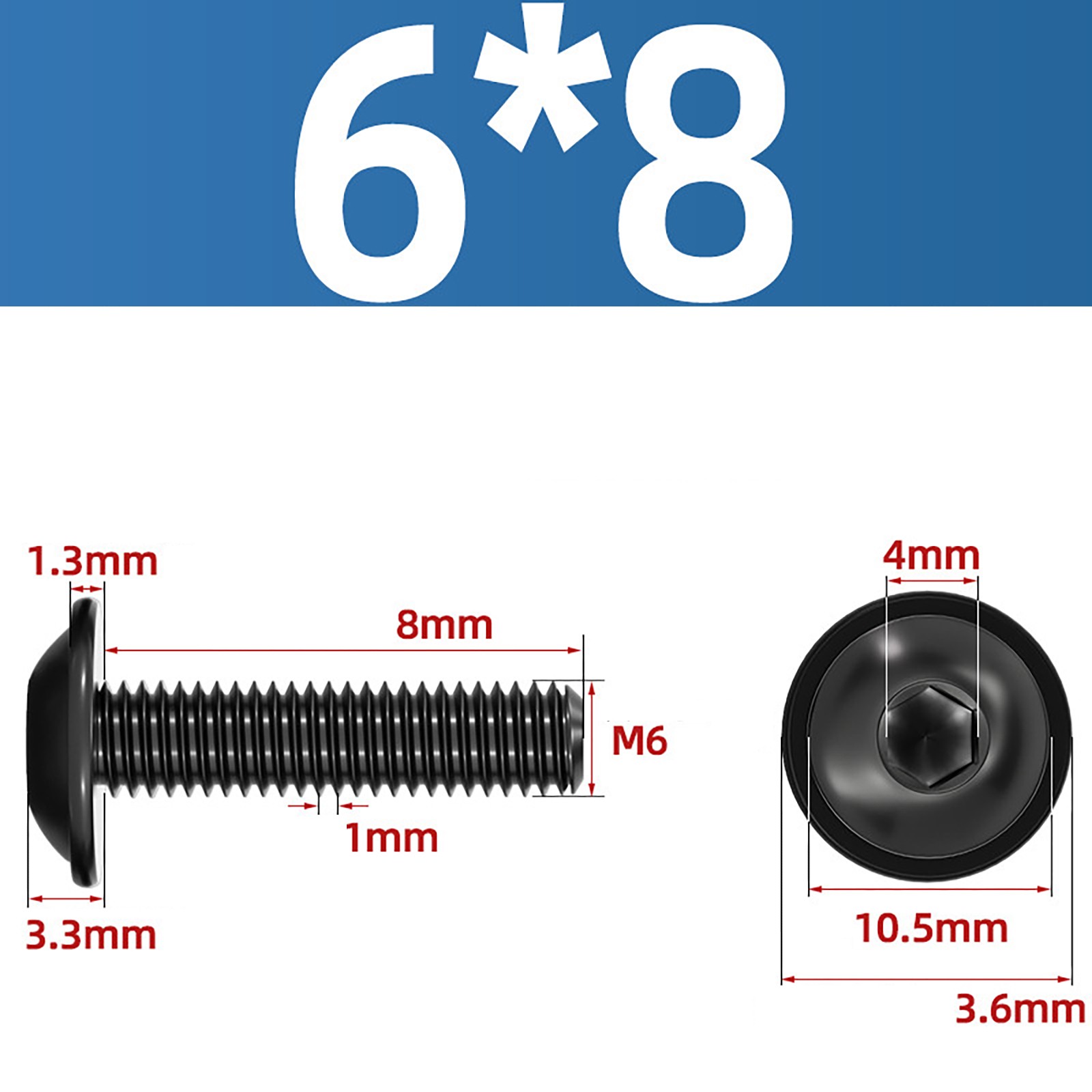 M6 Socket Flange Button Head Screws – High Tensile Black Allen Bolts – 6mm