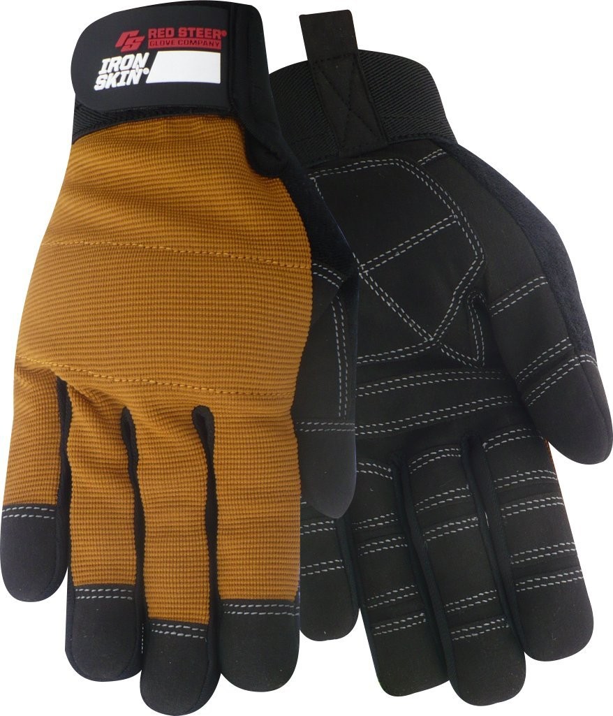 Red Steer 141-L Ironskin Tradesman Work Glove Lg Synthetic Leather