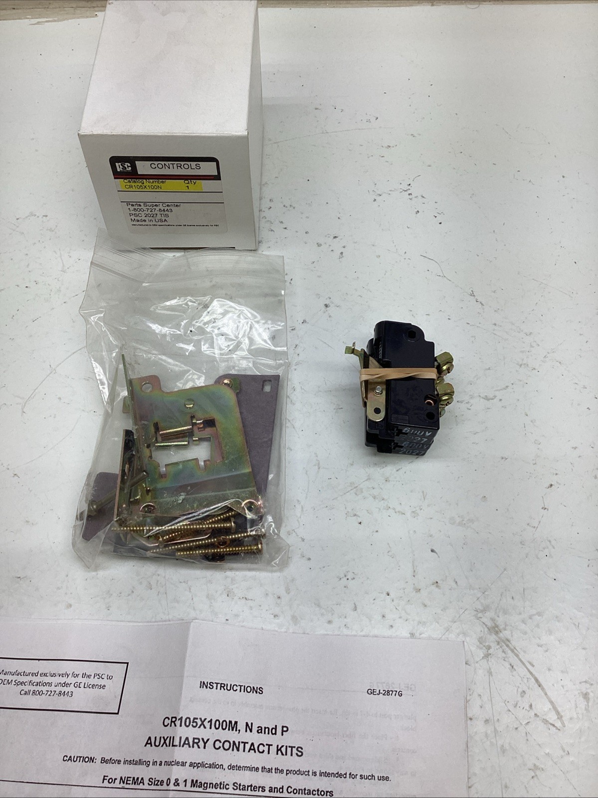 General Electric Auxiliary Contact Kit CR105X100N NIB