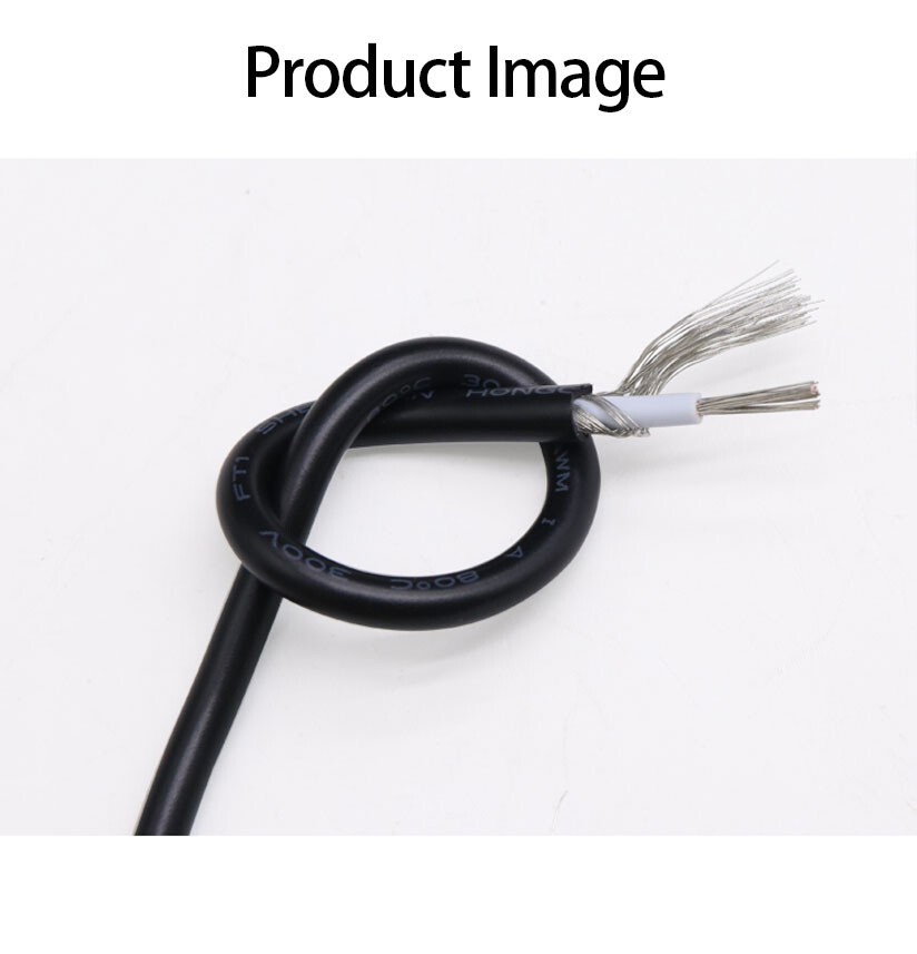 UL1185 Single Core Shielded Wire Black And Grey 10/12/14/16/18/20/22/24/26/28AWG