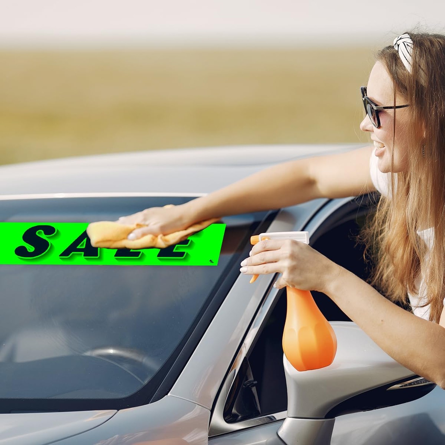 Versa-Tags Sale Windshield Stickers, Chartreuse Green, 12-Pack