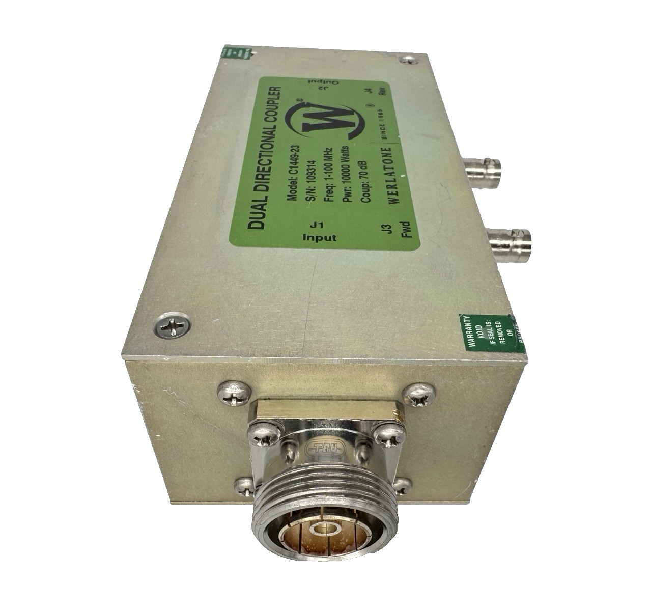 Werlatone High Power Directional Coupler Model C1449-23 1–100 MHz 10 kW 70 dB