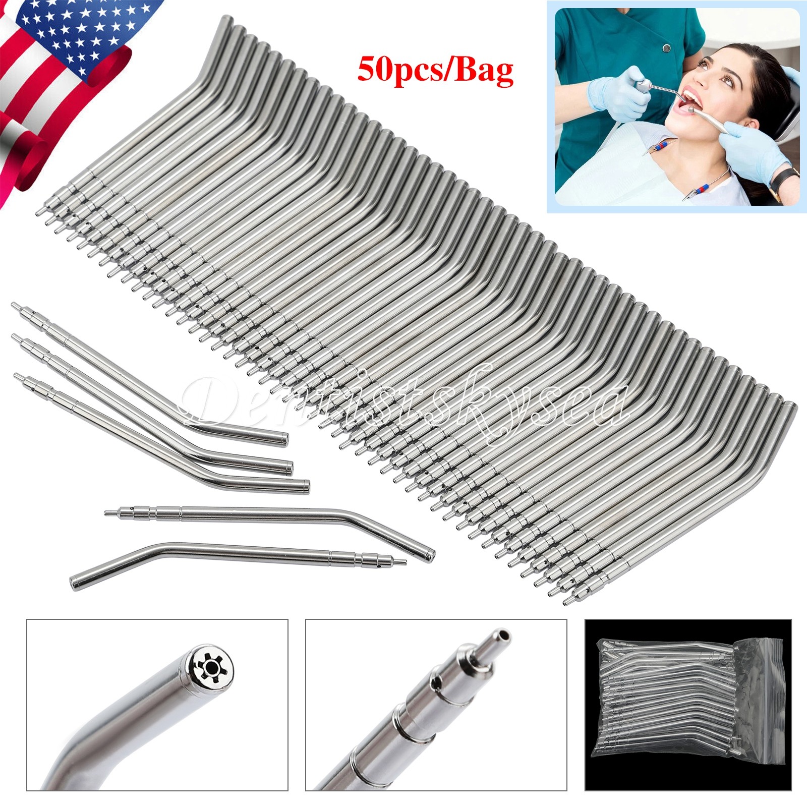 250 Air Water Spray Dental 3 Way Syringe Tips For 3 Way Tube Nozzles Tips /Tube