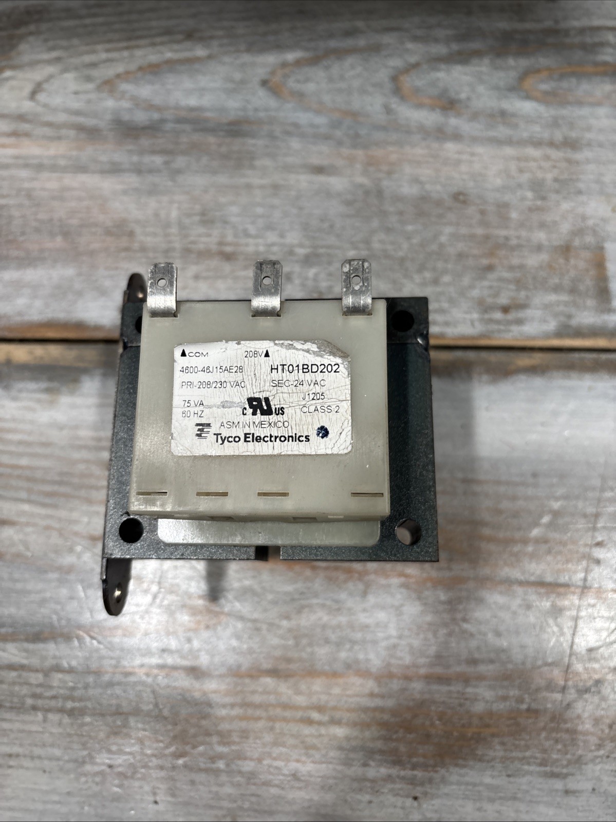 TE Electronics 4600-46J15AE28 HT01BD202 Transformer 208/230V to 24V 75VA 60Hz ✅