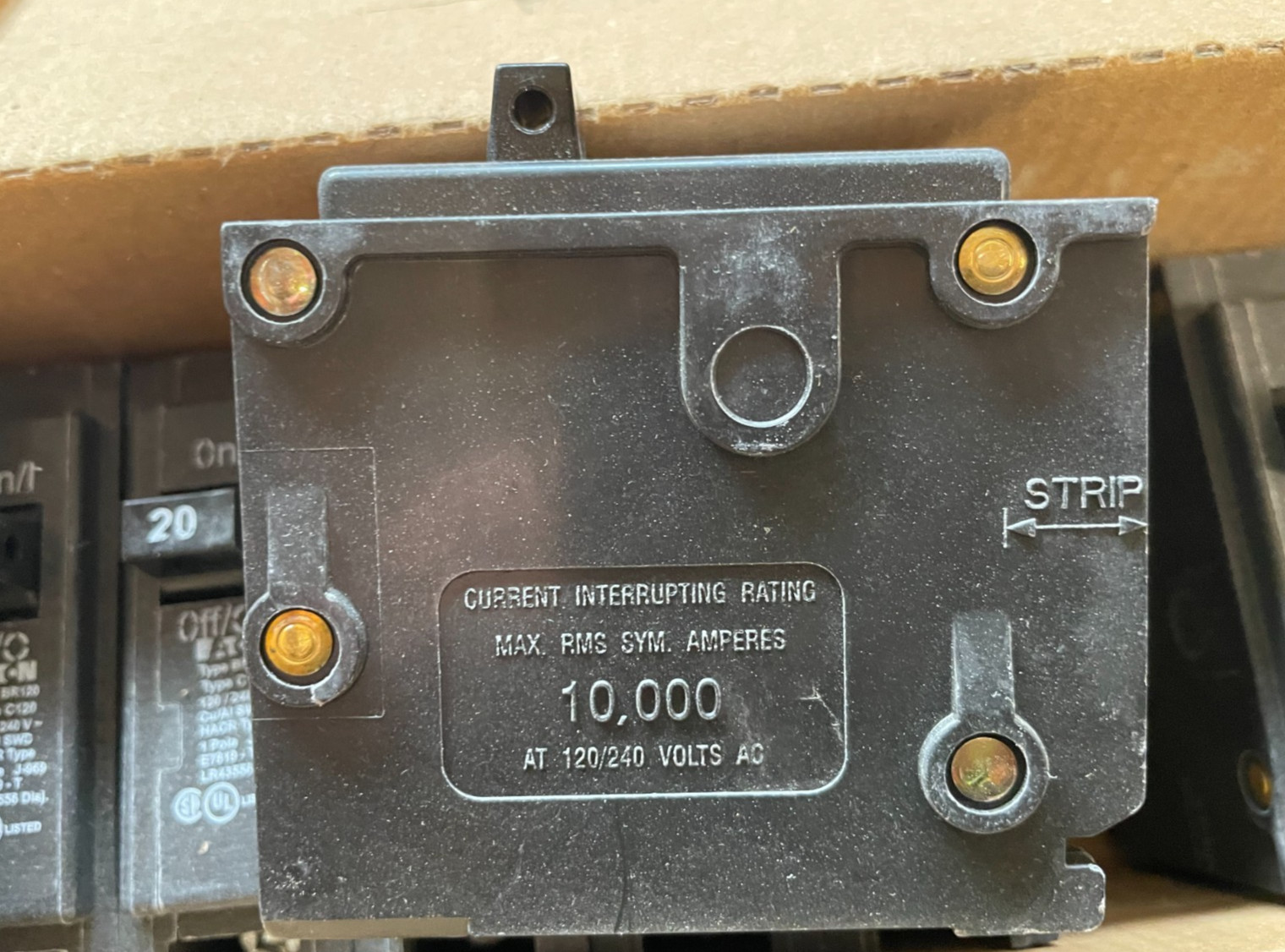 10 NEW – Eaton BR120 20 Amp 120/240 VAC 1 Pole Type BR Plug- On Circuit Breaker